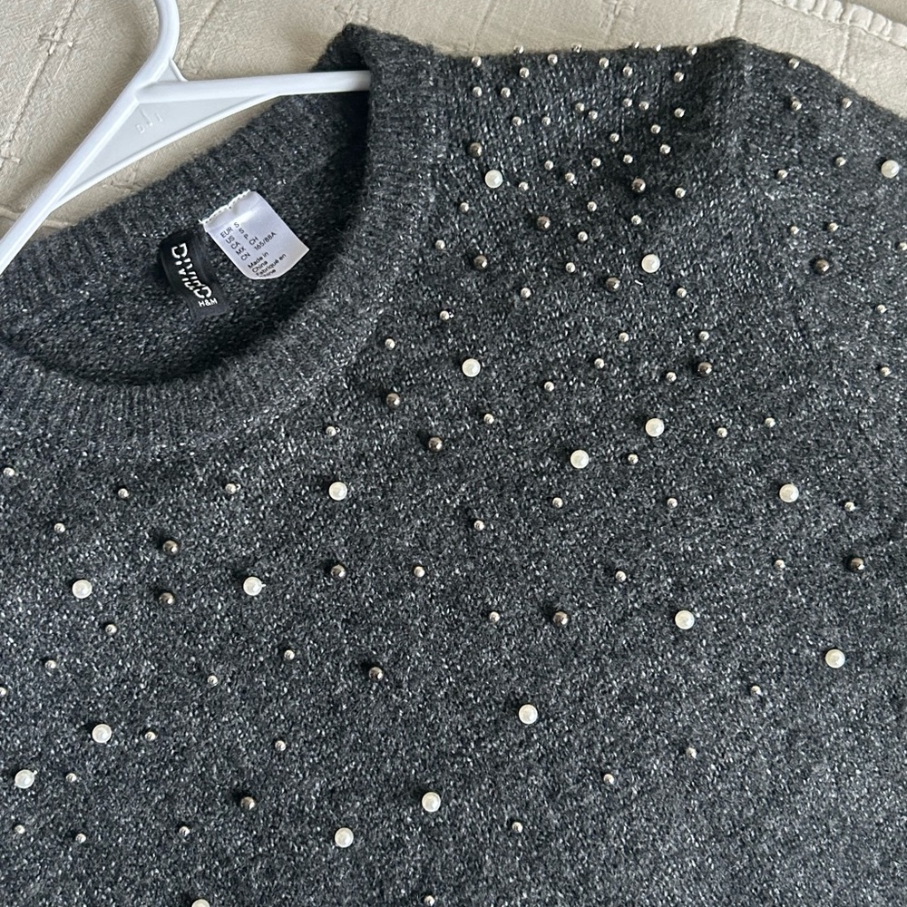 Gray ZARA women Pearl mini dress - Picture 2 of 3